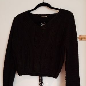 Lace up sweater